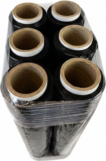 Fekete stretch fólia 23 µm, 6× tekercs 1,5 kg