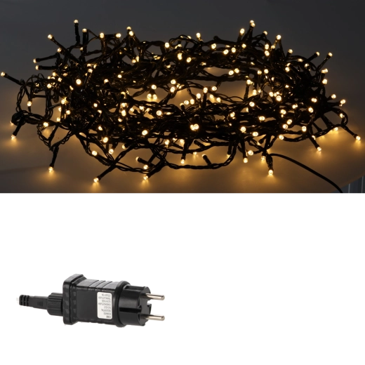 LED fényfüzér 1000 diódával, meleg fehér, hideg villogó effekttel, 50 m