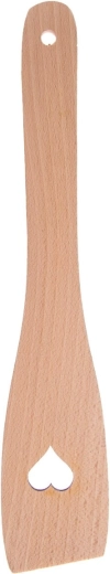 Fa egyenes spatula 30 cm, szívecske motívummal