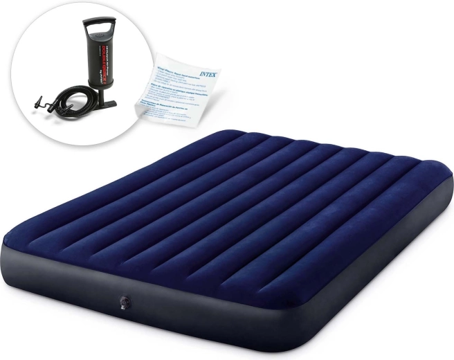 Intex felfújható matrac kézi dugattyús pumpával 203 x 152 x 25 cm