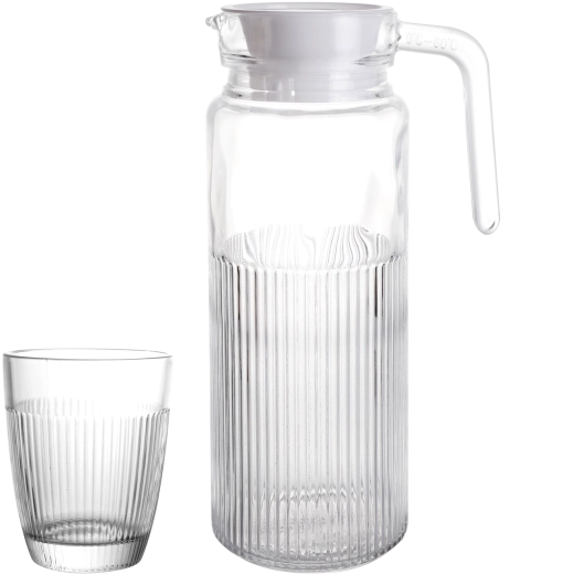 6 db-os, 250 ml-es pohárkészlet és 1 l-es kancsó