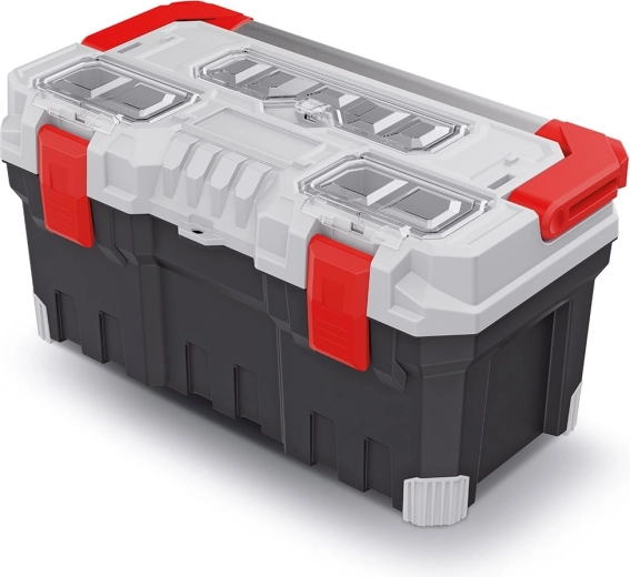 TITAN PLUS szerszámos láda fém fogantyúval, 554 × 286 × 276 mm, szürke