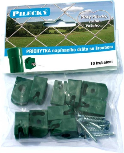 Feszítődrót rögzítő csavarral, zöld (10 db)