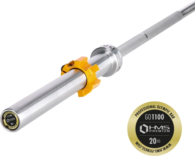 HMS Premium olimpiai rúd 220 cm gyorsszorítókkal