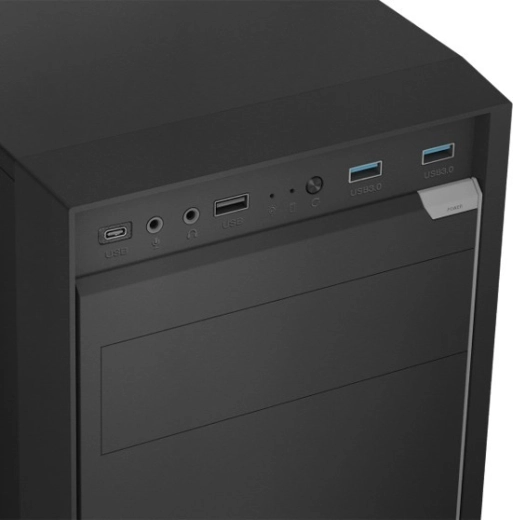 Modern előlapi panel USB‑C-vel és gyors USB 3.0 csatlakozókkal