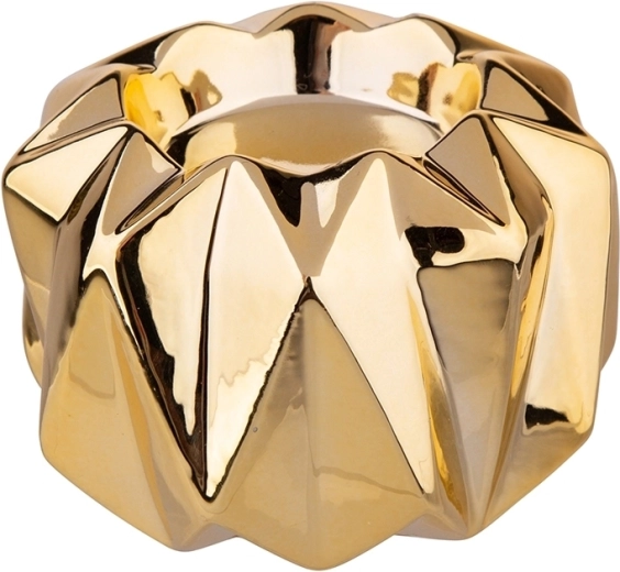 Aranyszínű porcelán gyertyatartó 9 × 9 × 6 cm