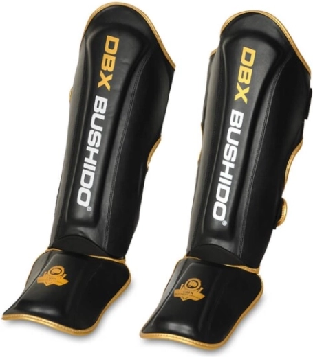 DBX BUSHIDO sípcsont- és lábfejvédő, fekete–arany