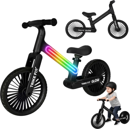 Trike Fix Glow LED futóbicikli gyerekeknek – fekete