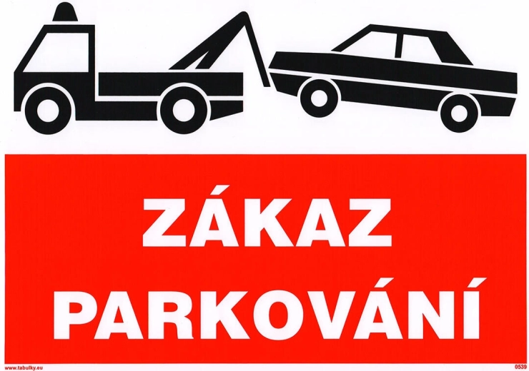 Öntapadós tábla – parkolni tilos A4 (210 × 297 mm)