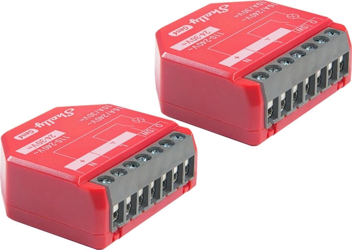 Shelly 1PM Gen4 okos kapcsoló készlet (2 db) fogyasztásmérővel és Zigbee/Matter támogatással
