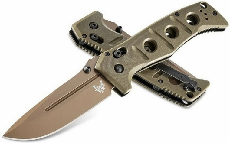 Benchmade Sibert Adams Dark Earth taktikai zárható összecsukható kés 9,6 cm G10