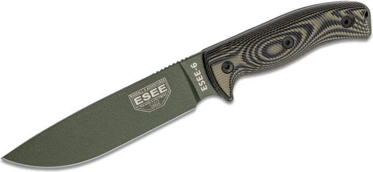 ESEE 6 OD Green/Black – univerzális outdoor kés 16,5 cm tokkal