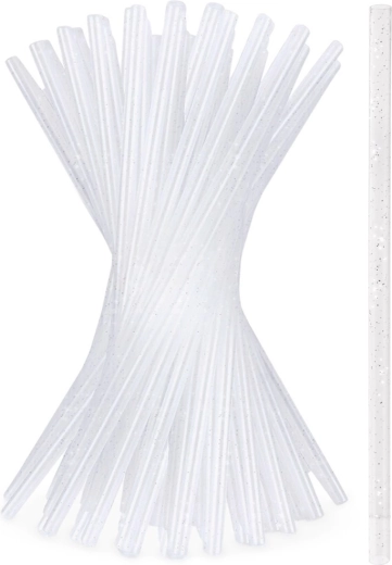 Csillogó, újrahasznosítható szívószálak szettje 22 cm – 50 db