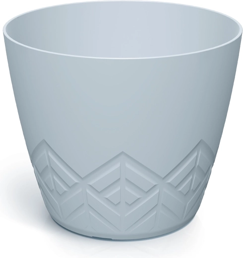 Világosszürke, geometrikus mintás virágcserép, 29,5 cm