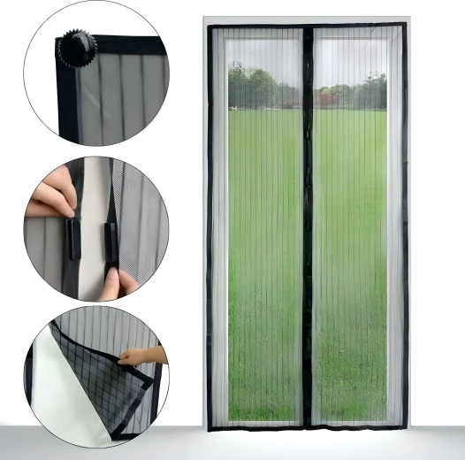 Mágneses rovarháló 218 × 96 cm, fekete