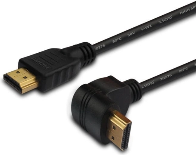 Savio sarokcsatlakozós HDMI kábel v1.4 3D 4K 1,5 m arany