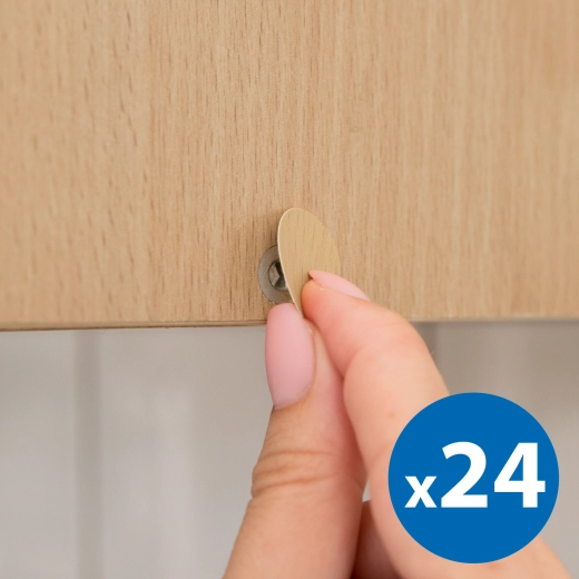 Öntapadós csavartakaró kupakok, 13 mm, tölgy, 24 db