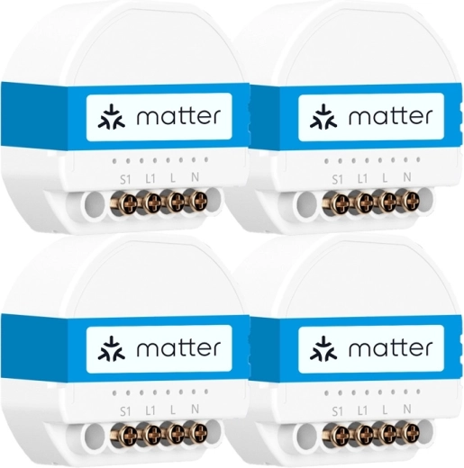 Meross okos Wi‑Fi kapcsoló dobozba Matter támogatással (4 db-os készlet)