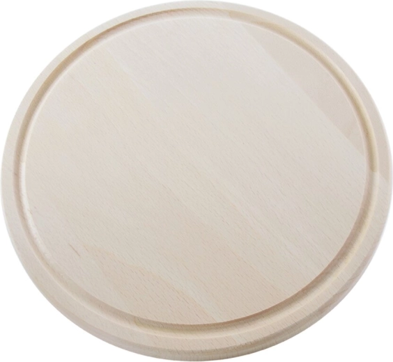 Kerek fa vágódeszka vájattal 25 cm