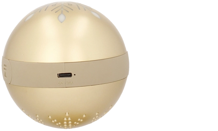 Karácsonyfadísz beépített Bluetooth hangszóróval, arany 8,5 × 8,5 × 9,5 cm – 1 db
