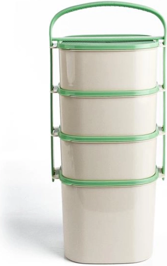 Műanyag ételhordó TORO 3× 1,2 l + 1× 2 l, tetők színkeveréke