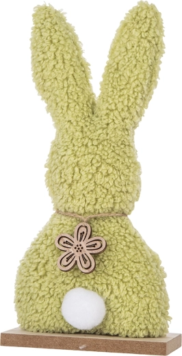 Dekoratív Boucle nyuszi figura zöld 25 cm