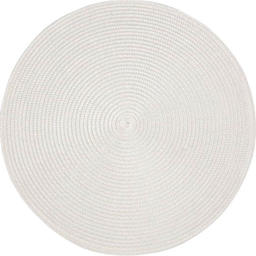 Fehér kerek PP „szalma” hatású tányéralátét 38 cm