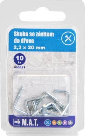 Menetes facsavaros kampó 20 × 2,3 mm, horganyzott (10 db)