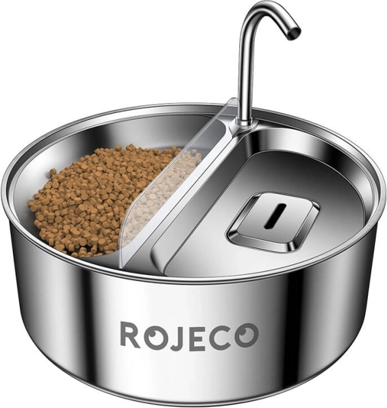 Rojeco 2 az 1-ben rozsdamentes acél szökőkút és etető 3,2 l