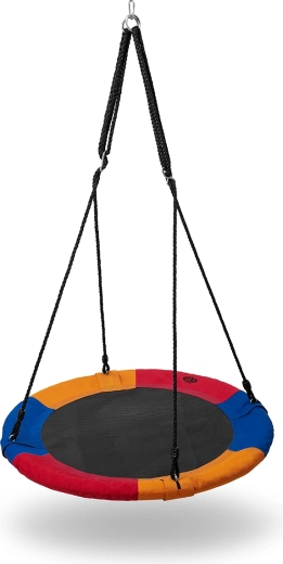 NILS Camp kör alakú fészekhinta 90 cm, kék/piros/narancs