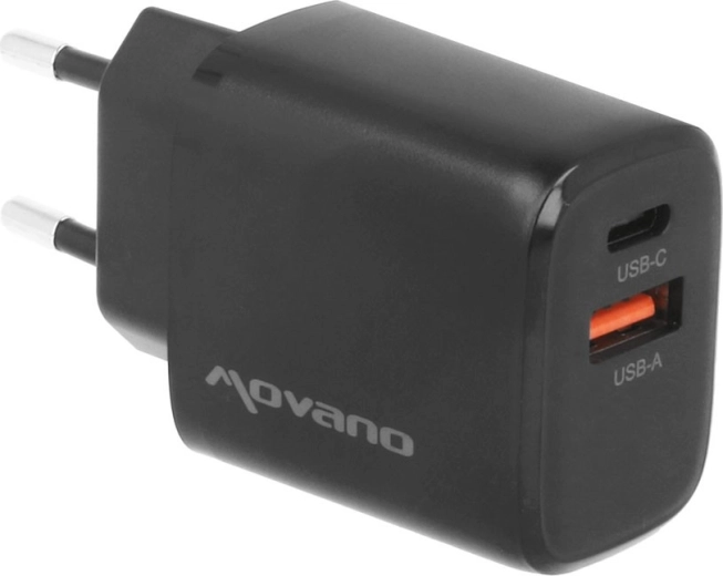 Két port: USB‑C PD + USB‑A