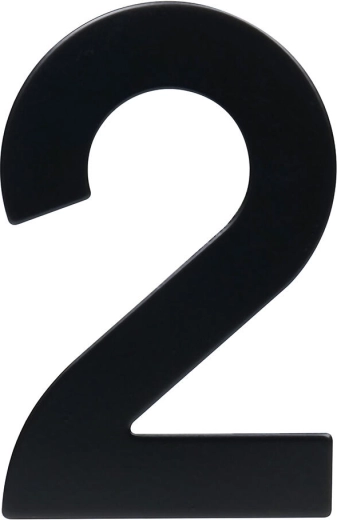Házszám 2, 95 mm, rozsdamentes acél, fekete matt