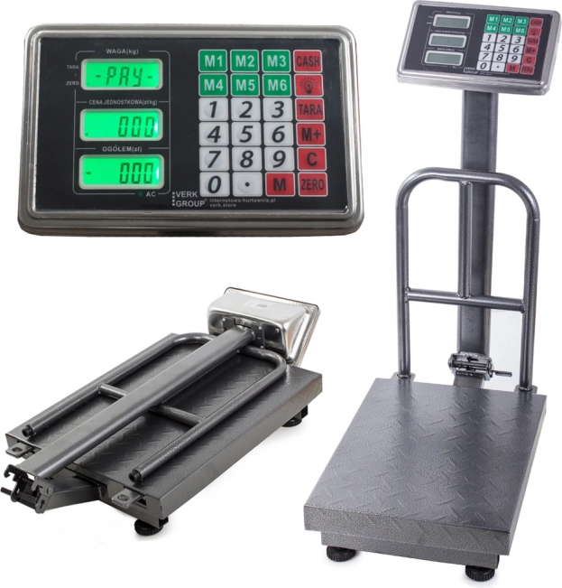 100 kg-os elektronikus platós mérleg LCD kijelzővel