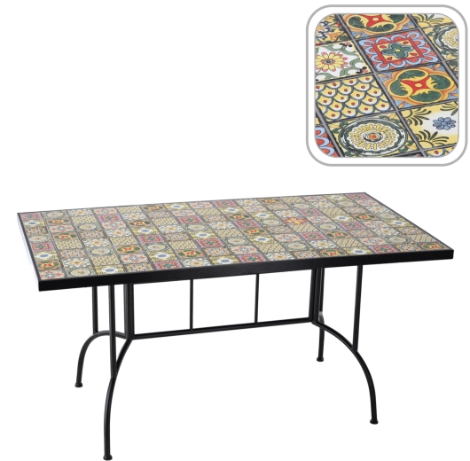 Figyelemfelkeltő, dizájnos mozaik asztallap