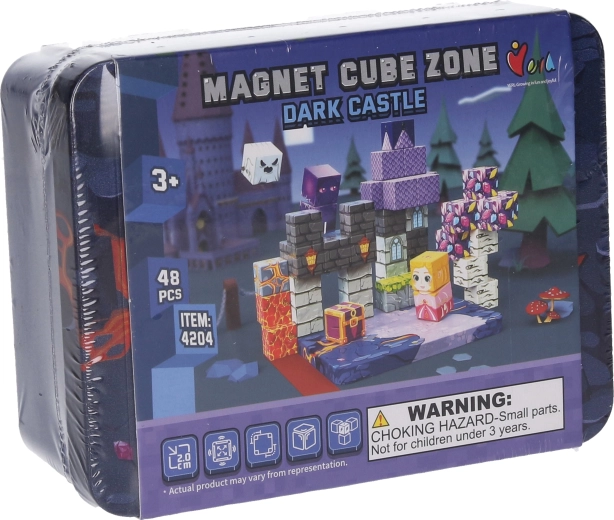 Mágneses építőjáték Magnet Cube Zone Dark Castle – 48 darab