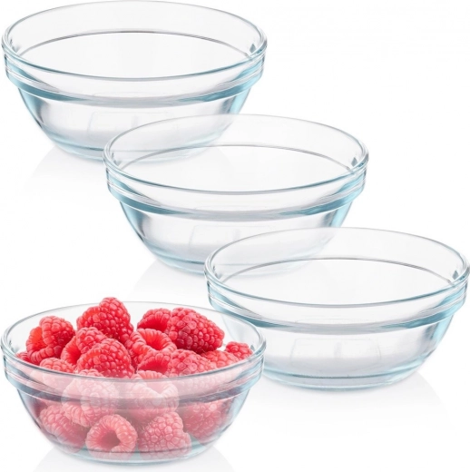 Üveg tálkák 200 ml, átmérő 10,5 cm – 4 db-os készlet