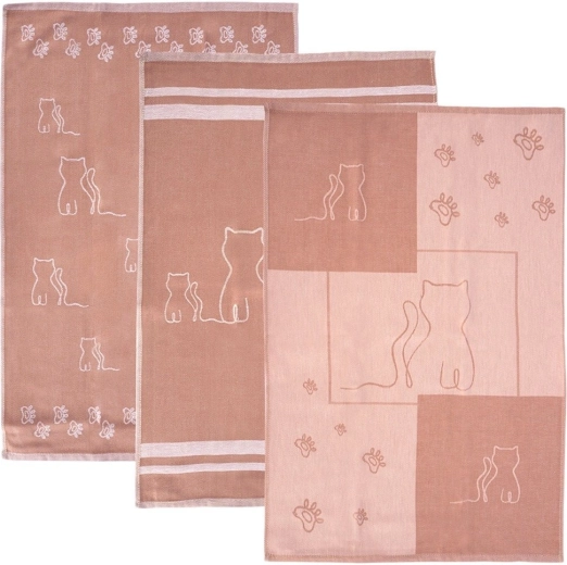 Pamut konyharuhák Kotek 70 × 50 cm, barna – 3 db