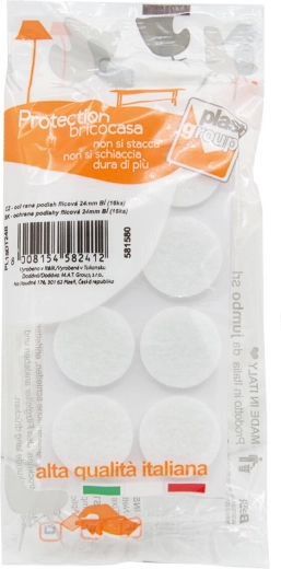 Öntapadós filc bútoralátétek, 24 mm, fehér (16 db)