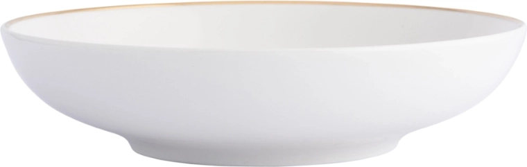 Bella Złota Linia mély porcelántányér 20 cm, krémszínű arany szegéllyel