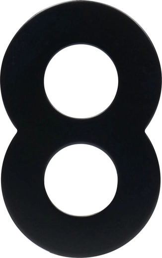 Házszám 8, 95 mm, rozsdamentes acél, matt fekete