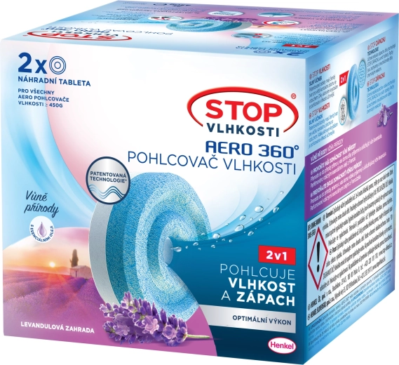 Ceresit Stop nedvesség AERO 360° utántöltő tabletták levendula 2×450 g