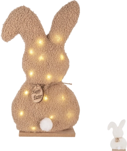 Húsvéti LED nyuszi fa talpon 31 cm