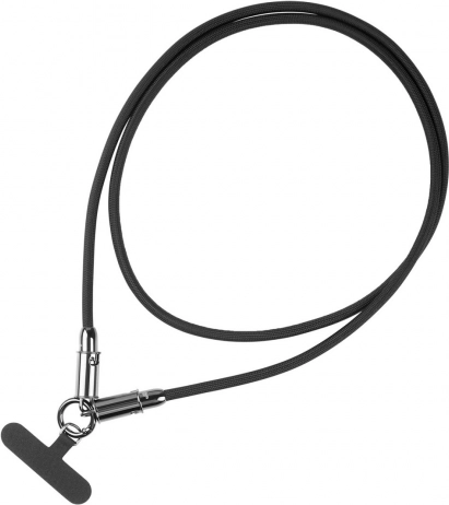 USB‑C kábel 2 az 1-ben telefonszíjjal, 1 m, fekete