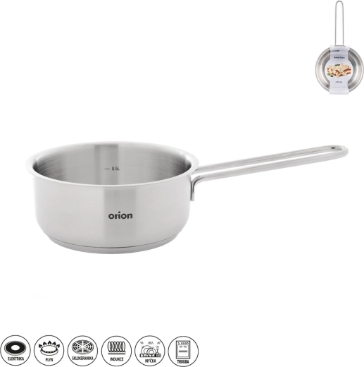 Anett Glass rozsdamentes acél nyeles lábas 14 cm üvegfedővel