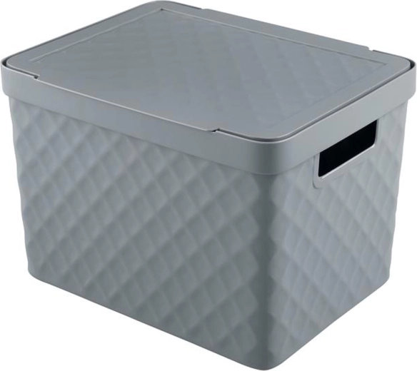 Műanyag tárolókosár fedéllel HEIDRUN Diamond 36 × 27 × 23 cm