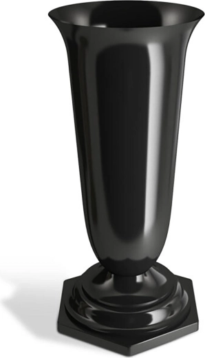 Naty temetői váza 23 cm, fekete, műanyag súlyozott aljjal