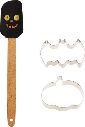 Halloweeni sütőkészlet 3 db (szilikon spatula + 2 kiszúróforma)