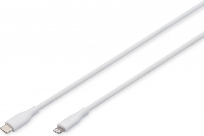 Szilikon USB-C - Lightning kábel, USB 2.0 60W, MFI tanúsítvánnyal, 1m Fehér