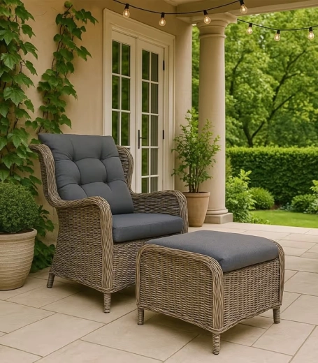 Tartós polirattan és könnyű alumínium váz