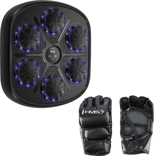 Elektronikus bokszcél LED-del és Bluetooth-szal HMS TB03 + kesztyűk